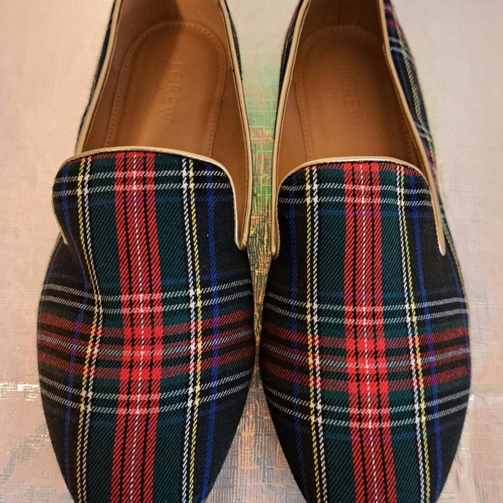 J. Crew Plaid Flats in Red and Blue - Picture 3 of 7